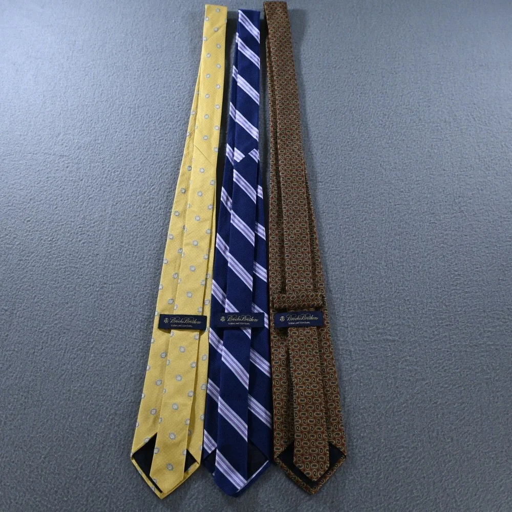 Brooks Brothers Mens Makers and Merchants Silk Tie Lot 3 OS Multi Color Pattern